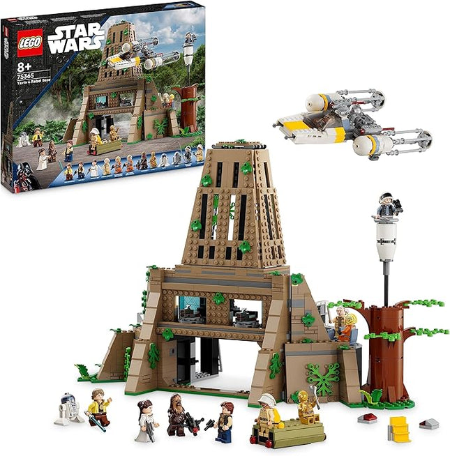 Lego 75365 Star Wars Yavin 4 Rebel Base with 10 Minifigures Including Luke Skywalker, Princess Leia, Chewbacca and 2 Droid Figures, Y-Wing Starfighter and Command Room of A New Hope