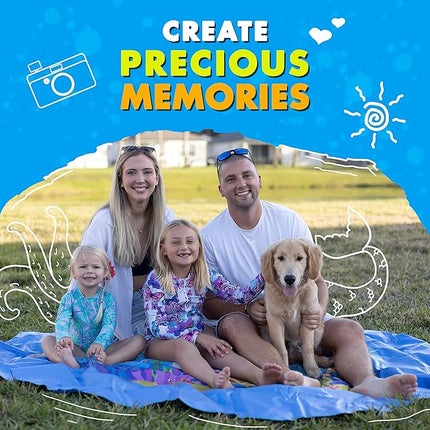 SplashEZ 89’’ Extra Large Splash Pad for Kids & Dogs Great Outdoor Toys for Toddlers 1-3 & Kids Ages 4-8, Baby Pool for Backyard Sprinkler, Pool Plastic Dog Water Summer Toys