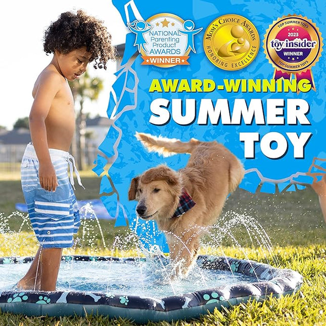 SplashEZ Non Slip Splash Pad for Kids & Dogs, 69’’ Extra Large Splash Pad Sprinkler for Kids, Dog Water Summer Toys - Great Outdoor Toys for Toddlers 1-3 & Children Ages 4-8, Baby Pool for Backyard