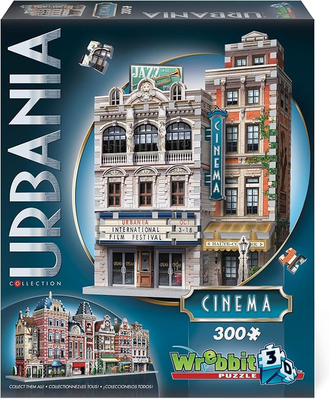 Wrebbit3D Cinema 3D Puzzle | Urbania Collection | 300 Jigsaw Puzzle Pieces | Charming and Unique Streetscape of a Small Town