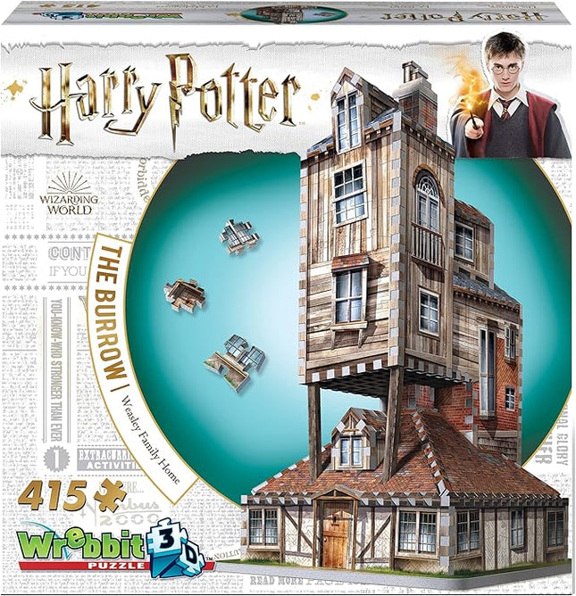 Wrebbit3D Harry Potter 3D Puzzle Model of The Burrow Weasley Family Home | 415 Jigsaw Puzzle Pieces | Build and Journey Through The Wizarding World